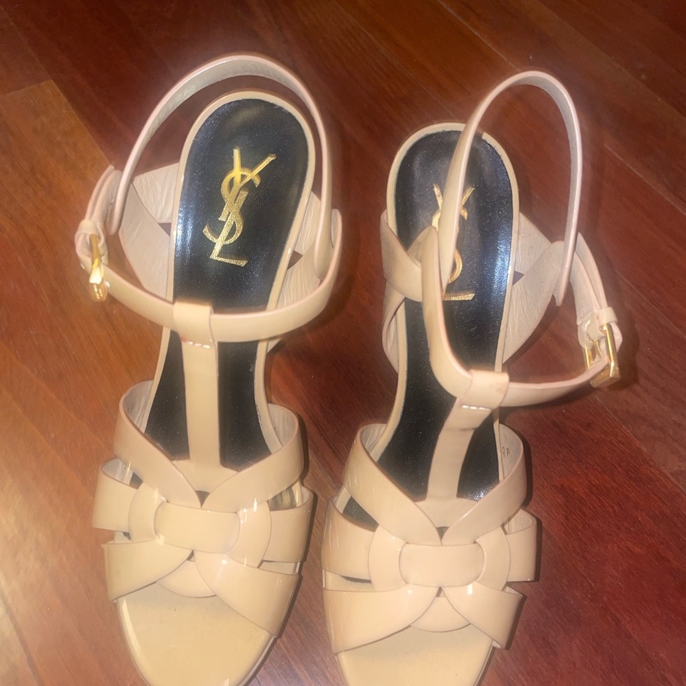 Yves Saint Laurent Nude Strappy Heels